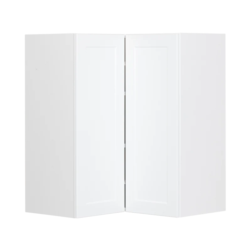 Cabinet de Haut Coin - 2 Portes - 24 po de large x 30 po de hauteur - Polymère Blanc Shaker