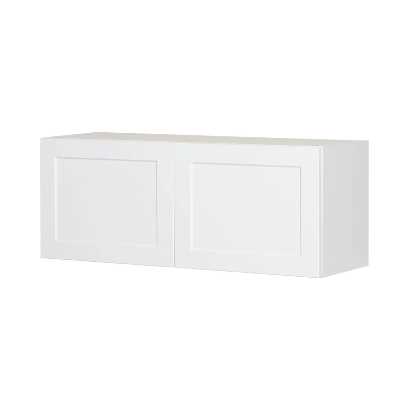 Cabinet de Haut - 2 Porte - 36 po de large x 14 po de hauteur - Polymère Blanc Shaker