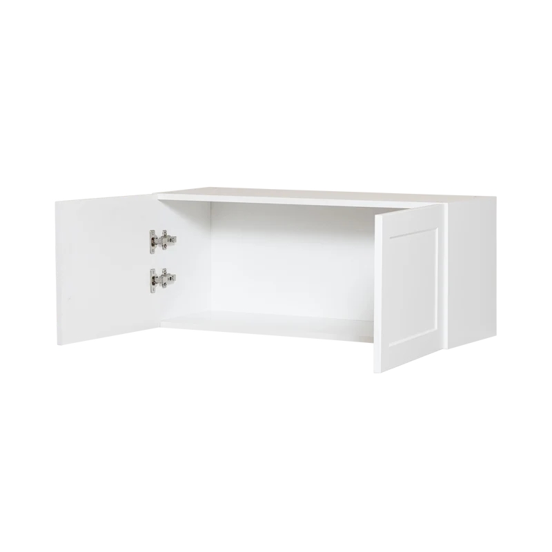 Cabinet de Haut - 2 Porte - 33 po de large x 14 po de hauteur - Polymère Blanc Shaker