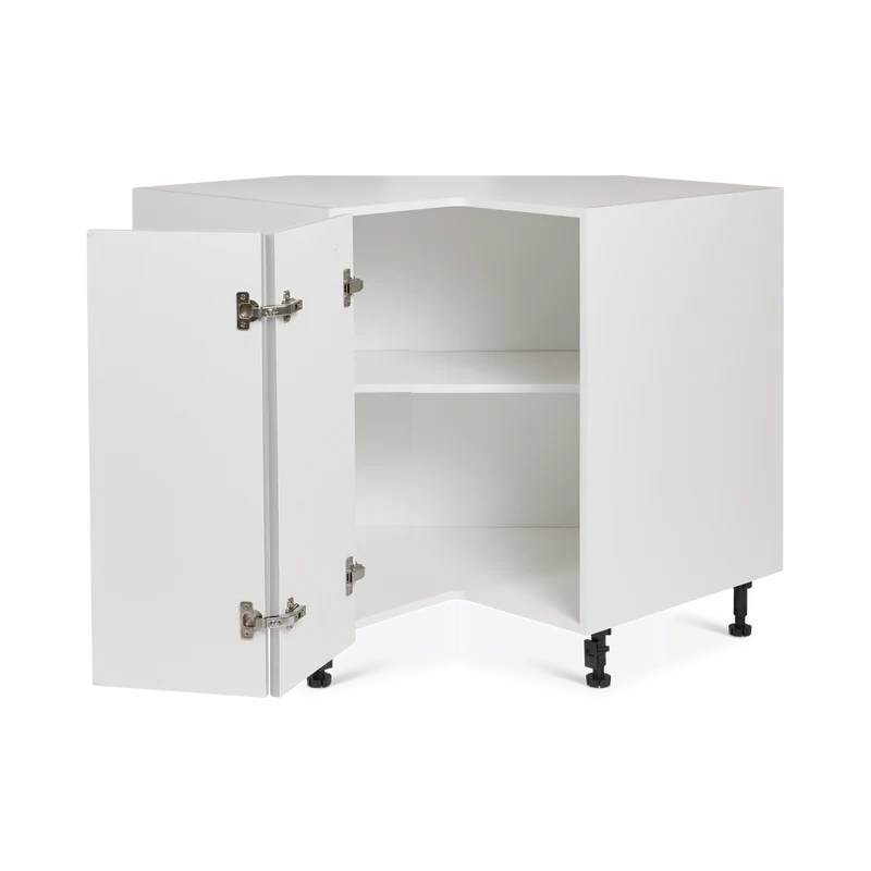 Cabinet de Bas Coin - 2 Portes - 36 pouces de large - Polymère Shaker Gris