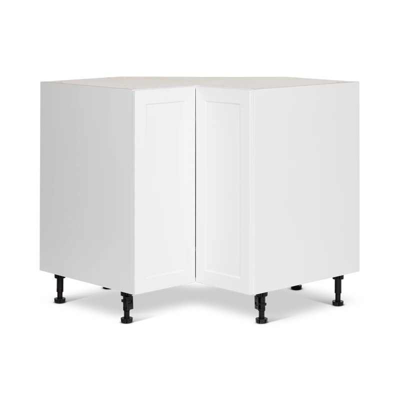 Cabinet de Bas Coin - 2 Portes - 33 pouces de large - Polymère Blanc Shaker
