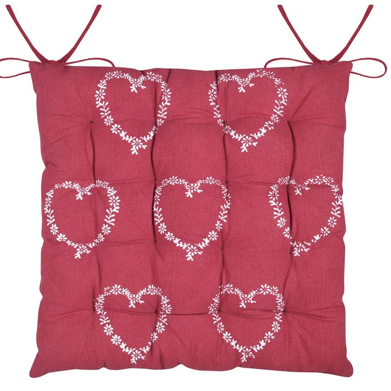 Galette de chaise ARBIN coeurs rouge