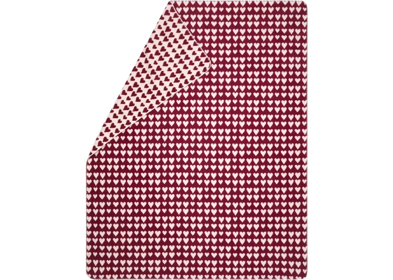Plaid SAVONA 200x150 cm Coeurs rouges