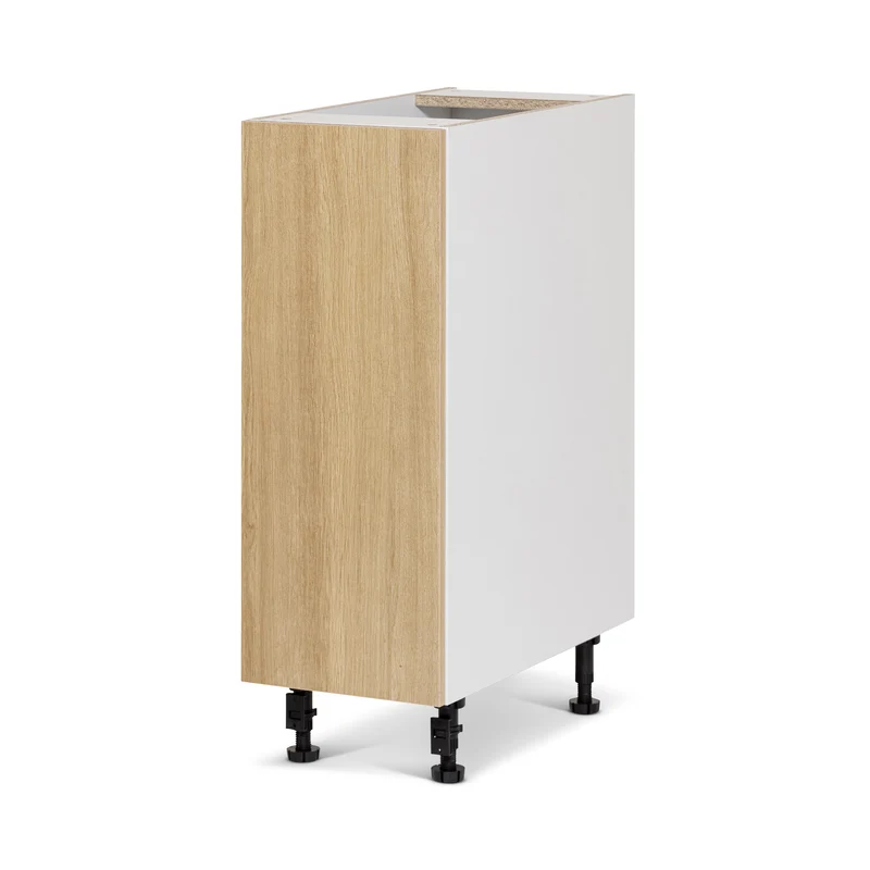 Cabinet de bas 1 porte - 12 pouces de large - Melamine Bois Zen