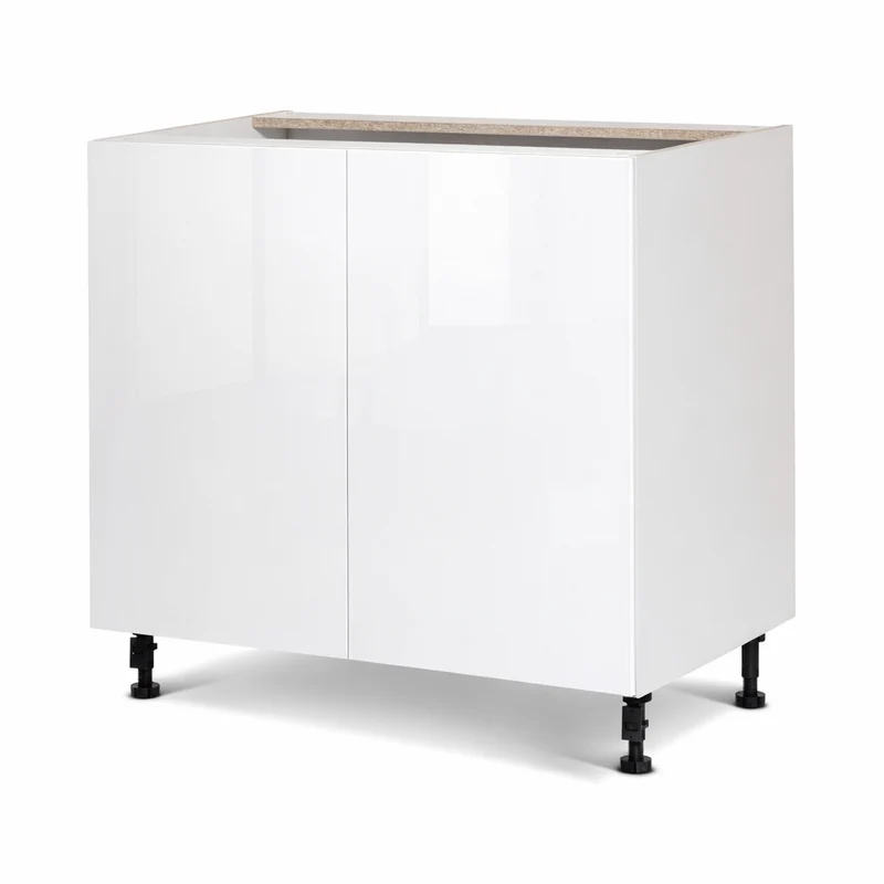 Cabinet de bas - 2 portes - 36 pouces de large - Mélamine Laquée Blanche