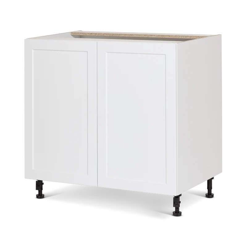 Cabinet de bas - 2 portes - 36 pouces de large - Polymère blanc shaker