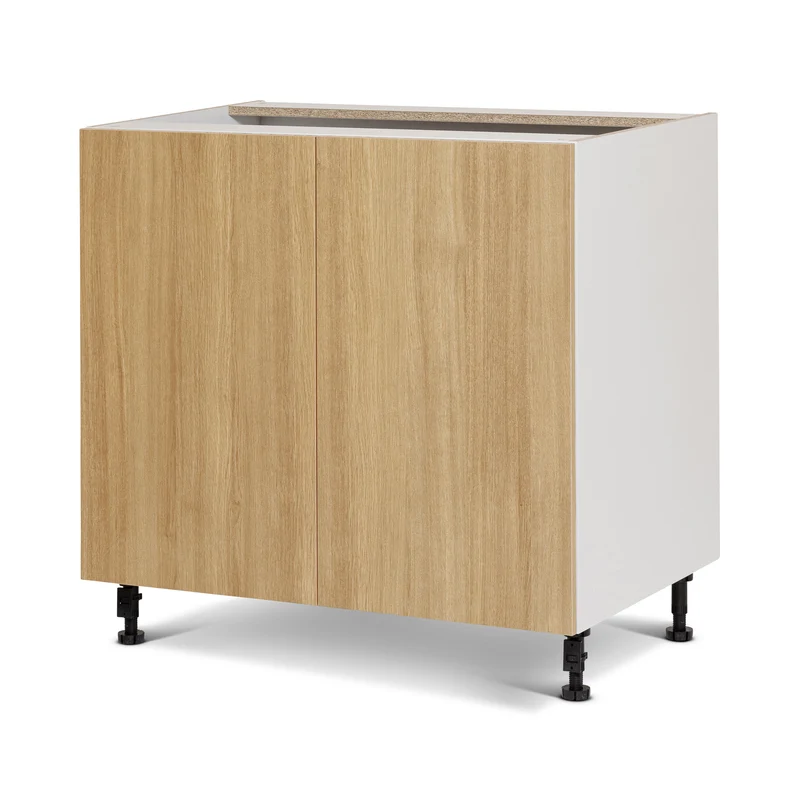 Cabinet de bas 2 porte - 33 pouce de large - Melamine Bois Zen