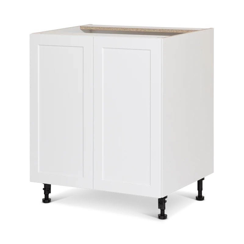 Cabinet de bas - 2 portes - 33 pouces de large - Polymère blanc shaker