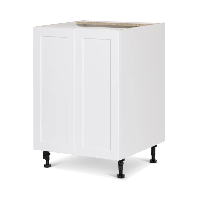 Cabinet de bas - 2 portes - 24 pouces de large - Polymère blanc shaker