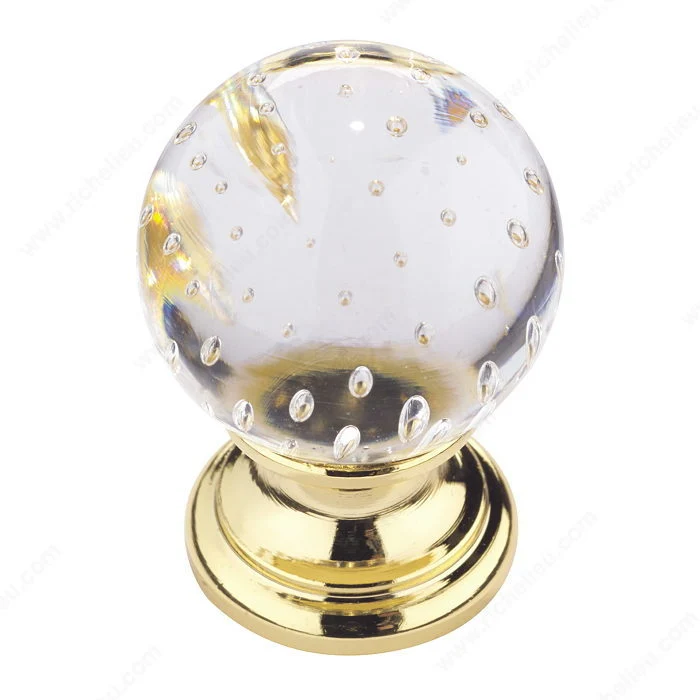 Bouton traditionnel en verre et métal - 9923