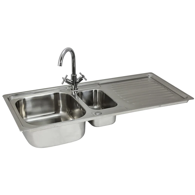 KuKoo Évier de Cuisine en Acier Inoxydable avec Robinet Victoria