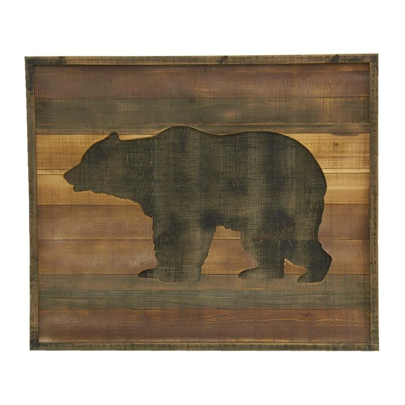 Cadre en pin motif ours