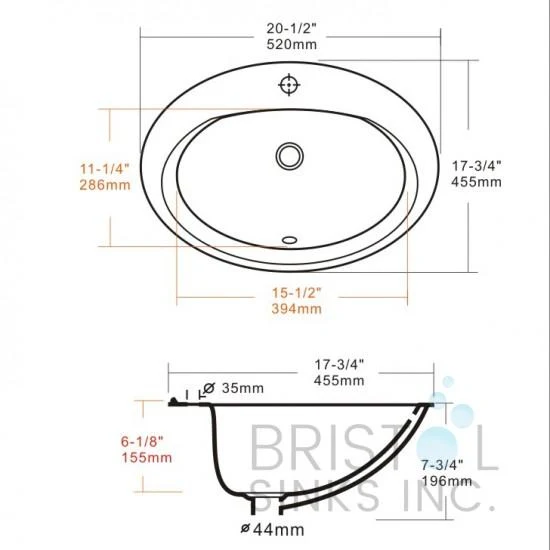 Lavabo ovale blanc en porcelaine B614