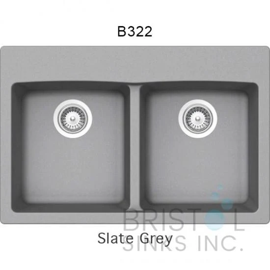 Évier double Virtuo Granite sur comptoir B322-B332-B339-B320-B345