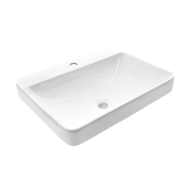 Lavabo vasque rectangulaire en porcelaine blanche BV116