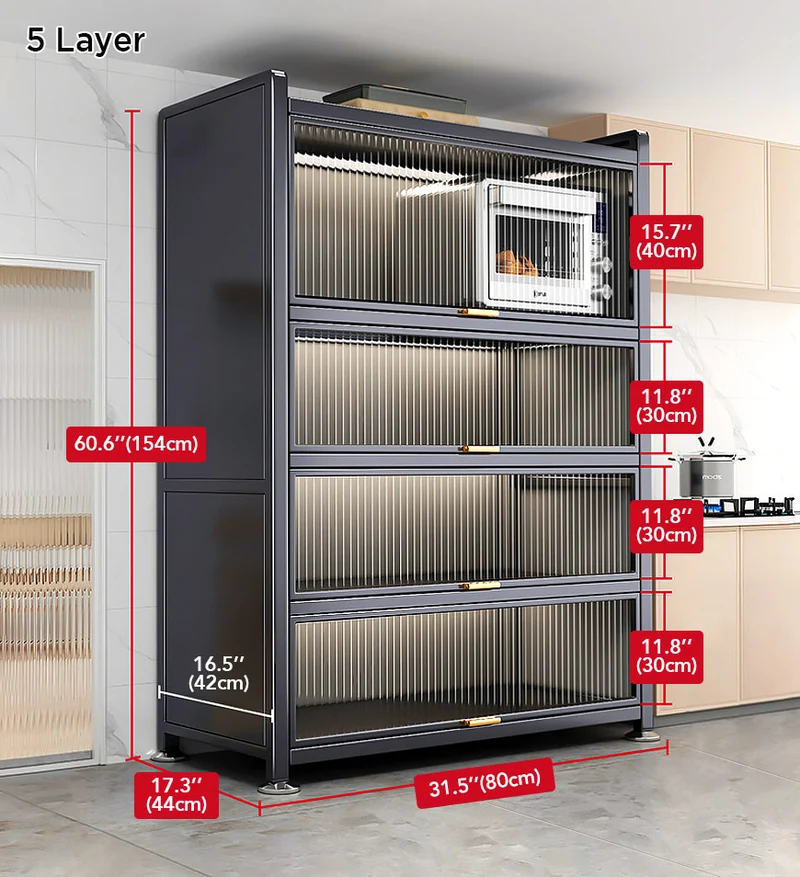 Joybos® Grand placard de cuisine métallique extensible avec rehausse supérieure F254