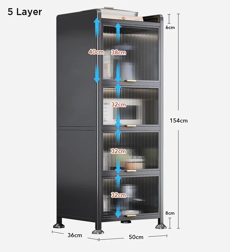 Joybos® 5 Niveaux Rangement de Cuisine Étroite en Métal F85