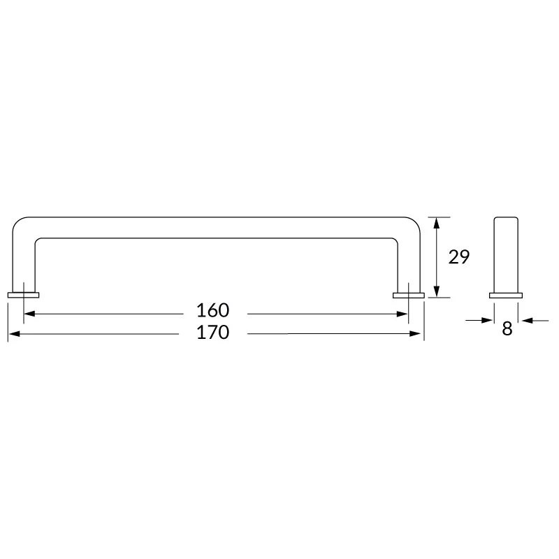 Poignée R73463 gris perle 160 mm