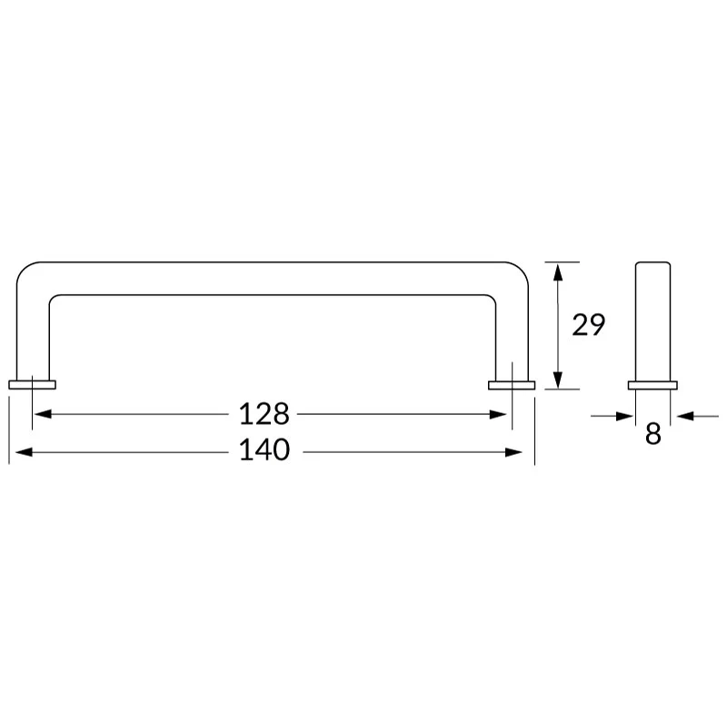 Poignée R73463 gris perle 128 mm