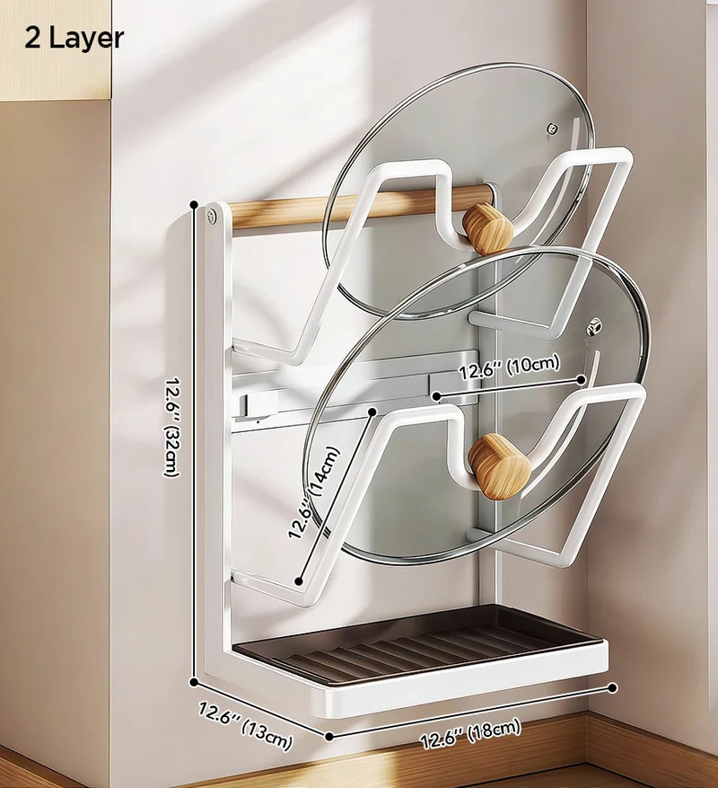 Joybos® Range-couvercles mural sans perçage avec égouttoir F272