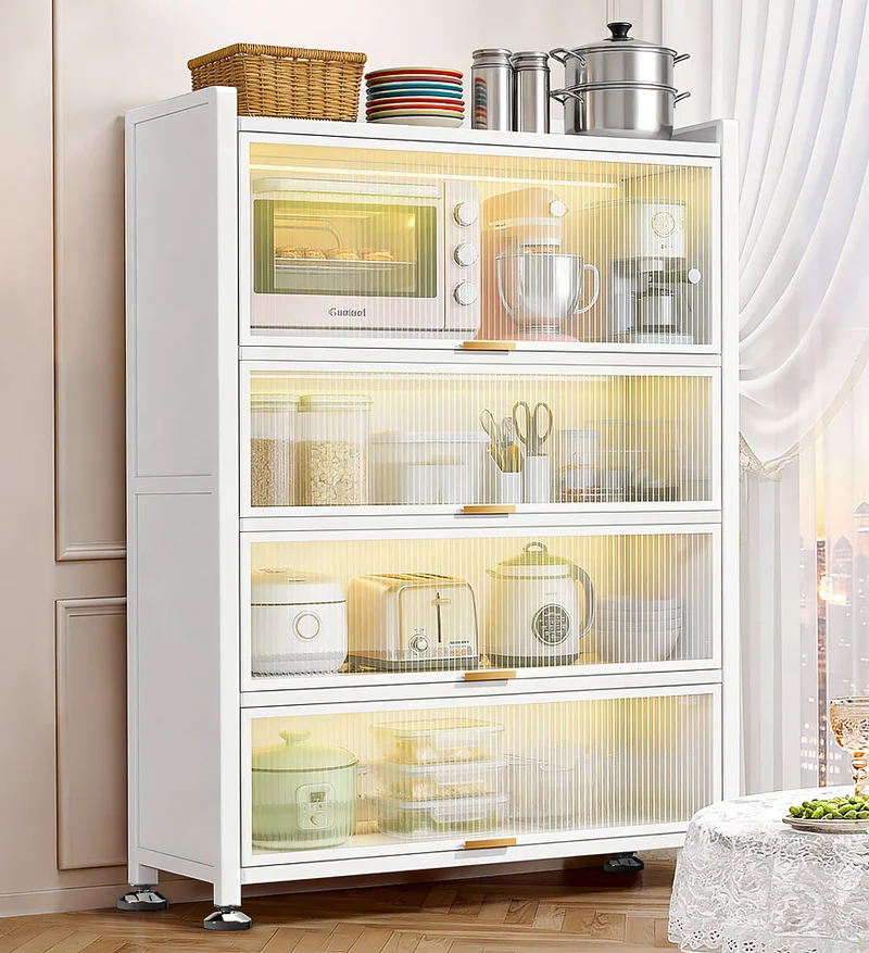 Joybos® Armoires de Rangement en Métal à 5 Niveaux avec Portes Transparentes F561