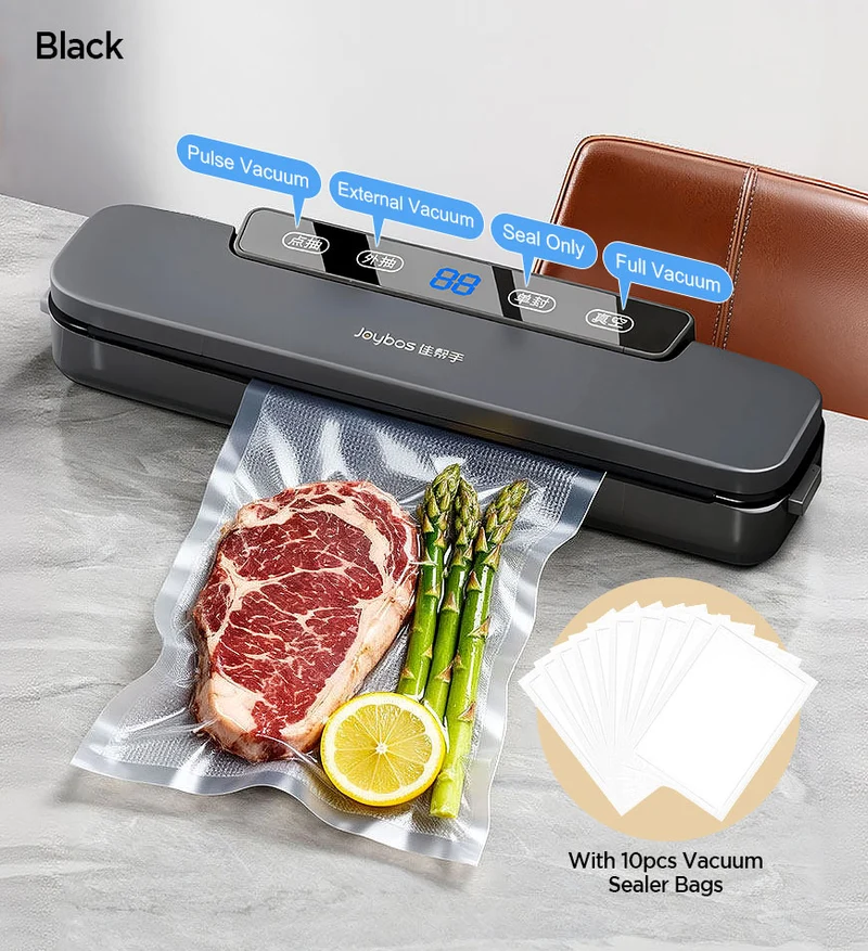 Joybos® Système de mise sous vide , modes sec/humide, machine de scellage automatique (avec 10 sacs) F268