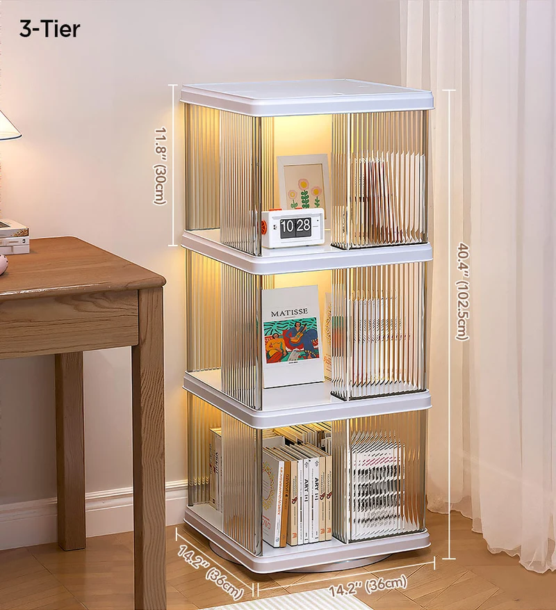 Joybos® Étagère à livres rotative avec étagères pivotantes à 360° F265