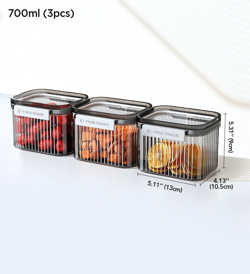 Joybos® Lot de 3 bocaux de cuisine hermétiques F264