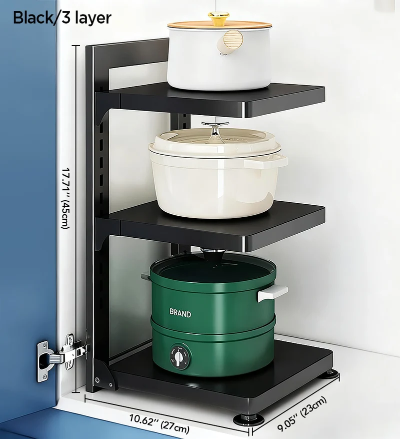 Joybos® Étagère de cuisine à plusieurs niveaux, support de rangement en métal robuste et réglable F261