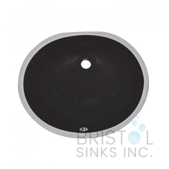 Lavabo de salle de bain encastré ovale en porcelaine noire B603