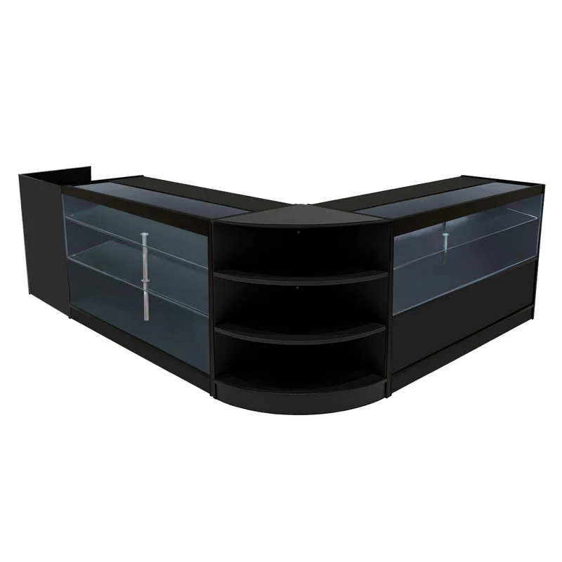 Comptoirs de Vente à LED Ensemble Theia - Noir LM60, K1500, C1500, TB60