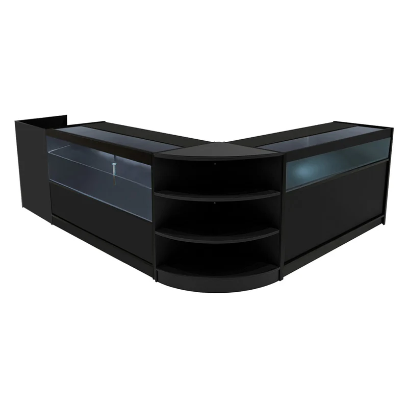 Comptoirs de Vente à LED Ensemble Europa - Noir LM60, B1500, C1500, TB60