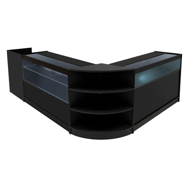 Comptoirs de Vente à LED Ensemble Europa - Noir LM60, B1200, C1200, TB60