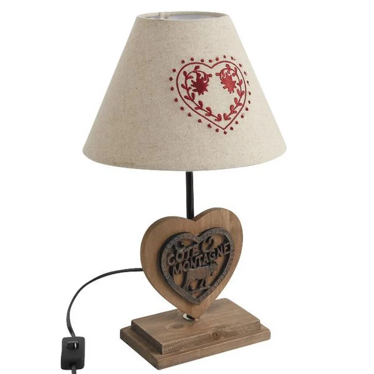 Lampe à poser en bois coeur