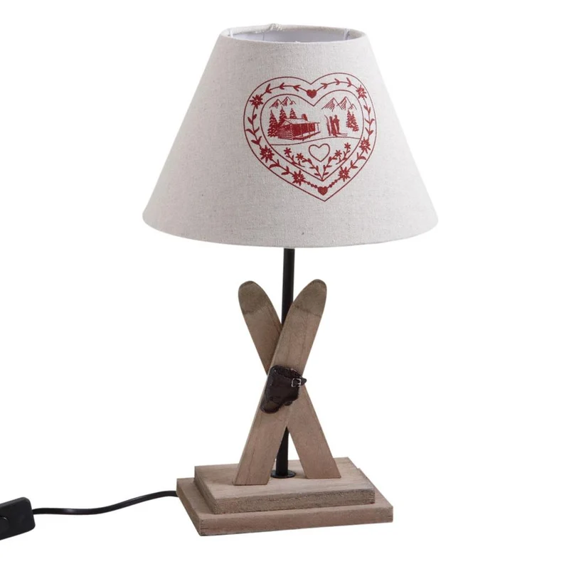 Lampe à poser en bois H39 cm piétement ski