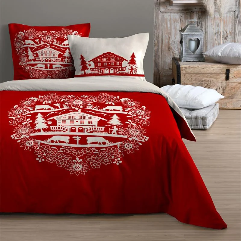 Housse de couette 240 x 220 cm Valloire rouge