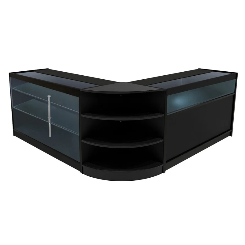 Comptoirs de Vente à LED Ensemble Demeter - Noir LM60, K1500, B1500