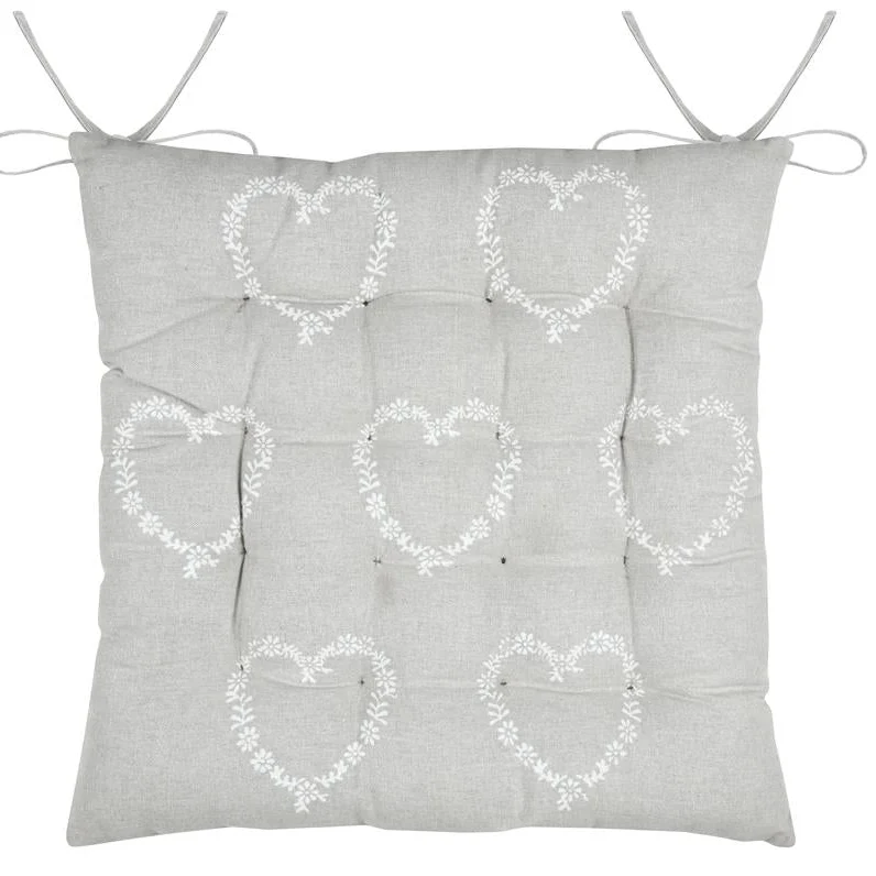 Galette de chaise ARBIN coeurs naturel