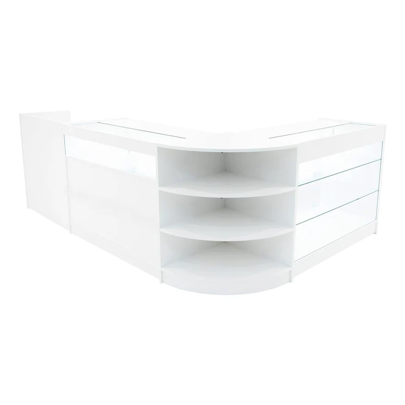 Comptoirs de Vente à LED Ensemble Hyperion - Blanc LM60, B1200, K1200, TB60