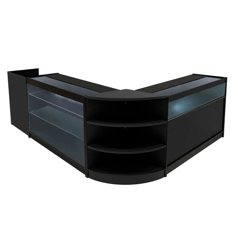 Comptoirs de Vente à LED Ensemble Hyperion - Noir LM60, B1200, K1200, TB60