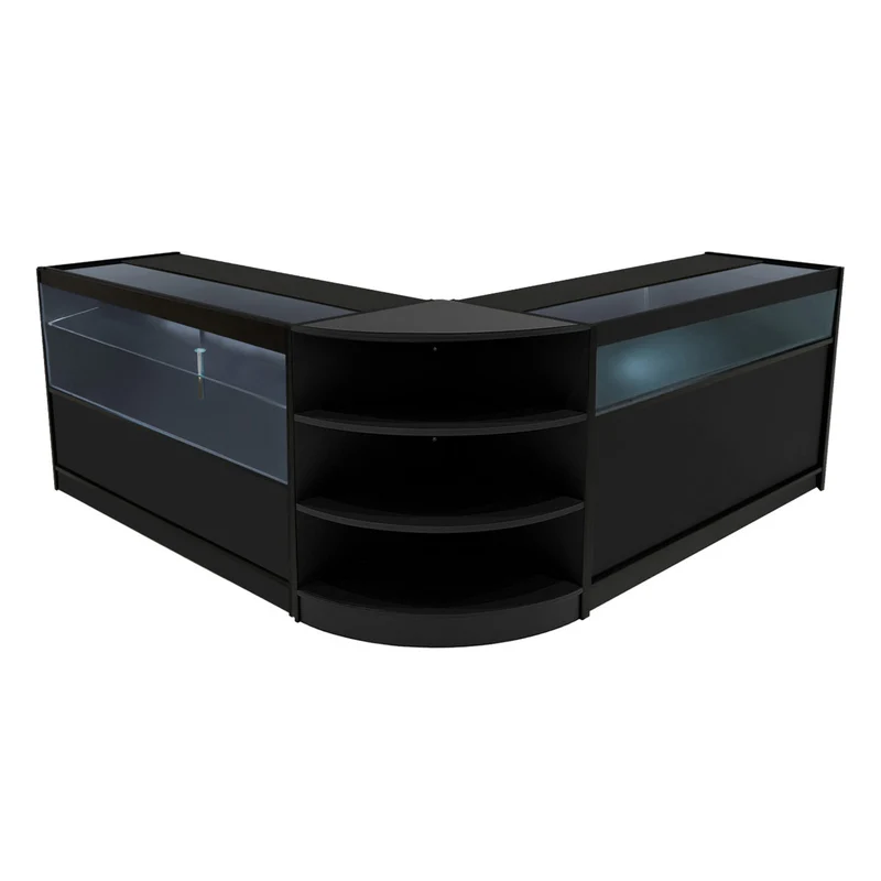 Comptoirs de Vente à LED Ensemble Harmonia - Noir LM60, B1500, C1500