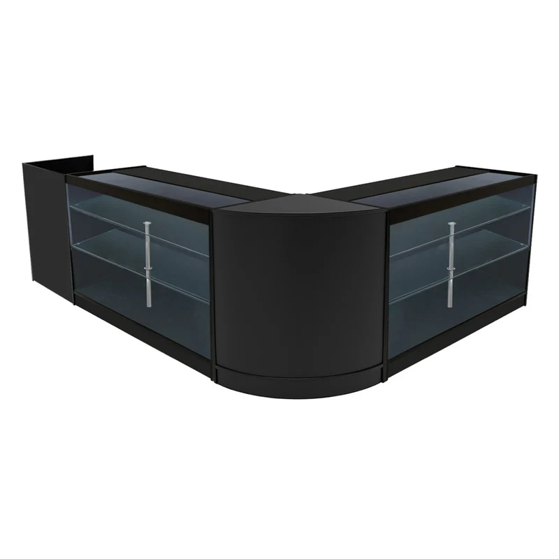 Comptoirs de Vente à LED Ensemble Aries - Noir CM60, TB60, 2 x K1500