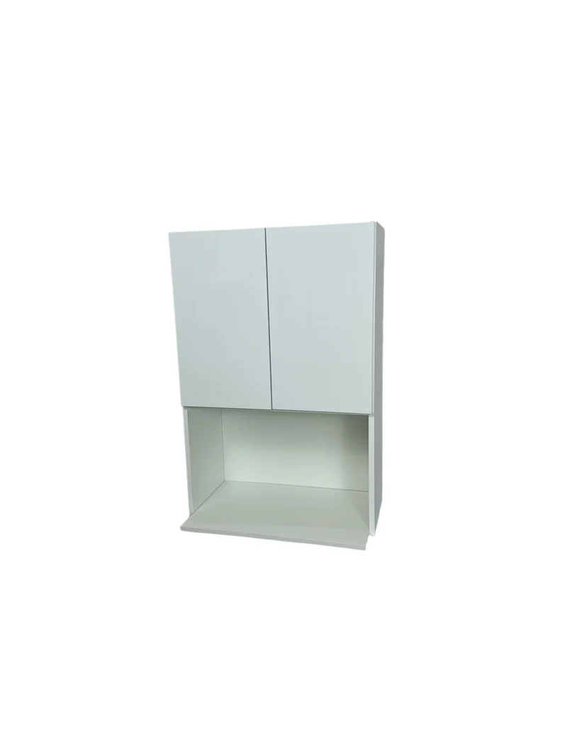 Cabinet de Haut Micro-Ondes - 2 Portes - 24 po de large x 36 po de hauteur – Mélamine Laquée Blanche