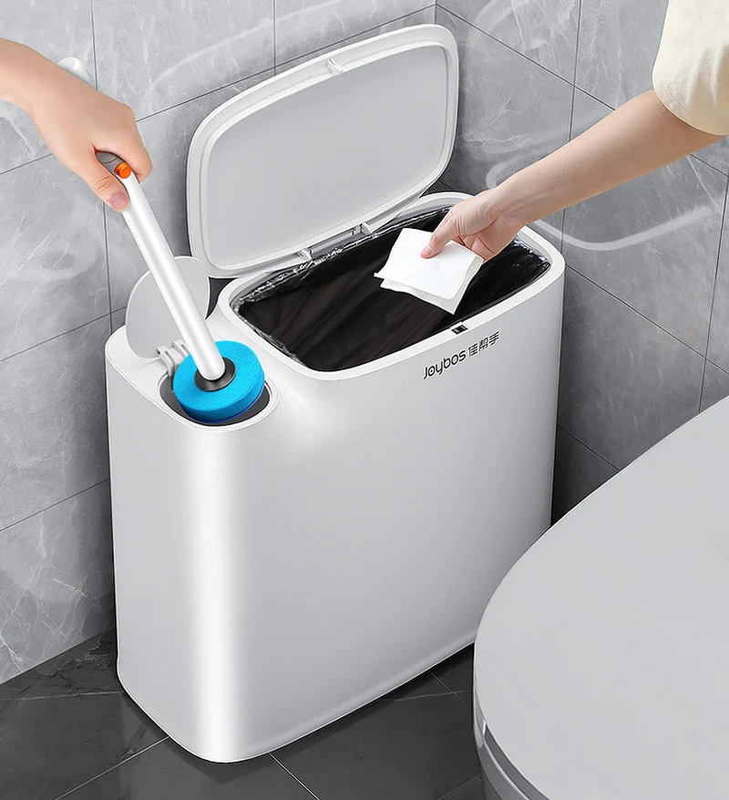 Joybos® Poubelle de Salle de Bain 2 en 1 avec Brosse WC Z32
