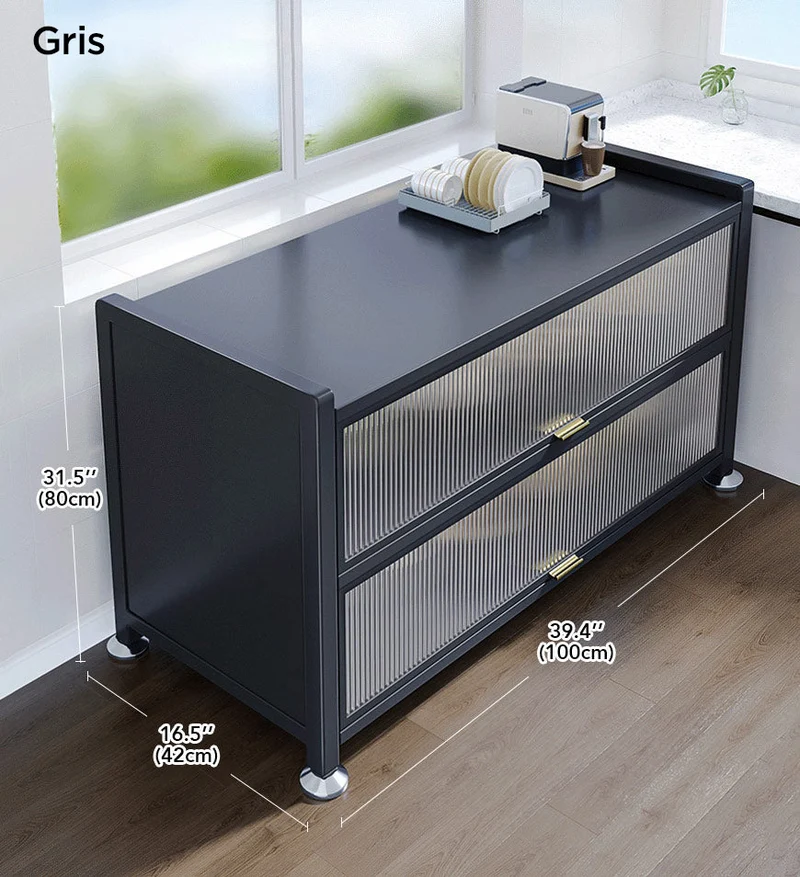 Joybos® 3 Niveaux Armoire de Rangement en Métal avec Porte Magnétique F97