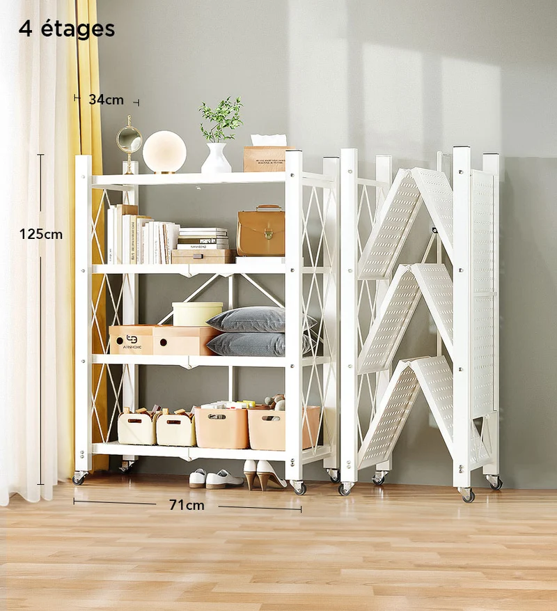 Joybos® Étagère Pliable Robustes avec Roues à 5 Niveaux F112