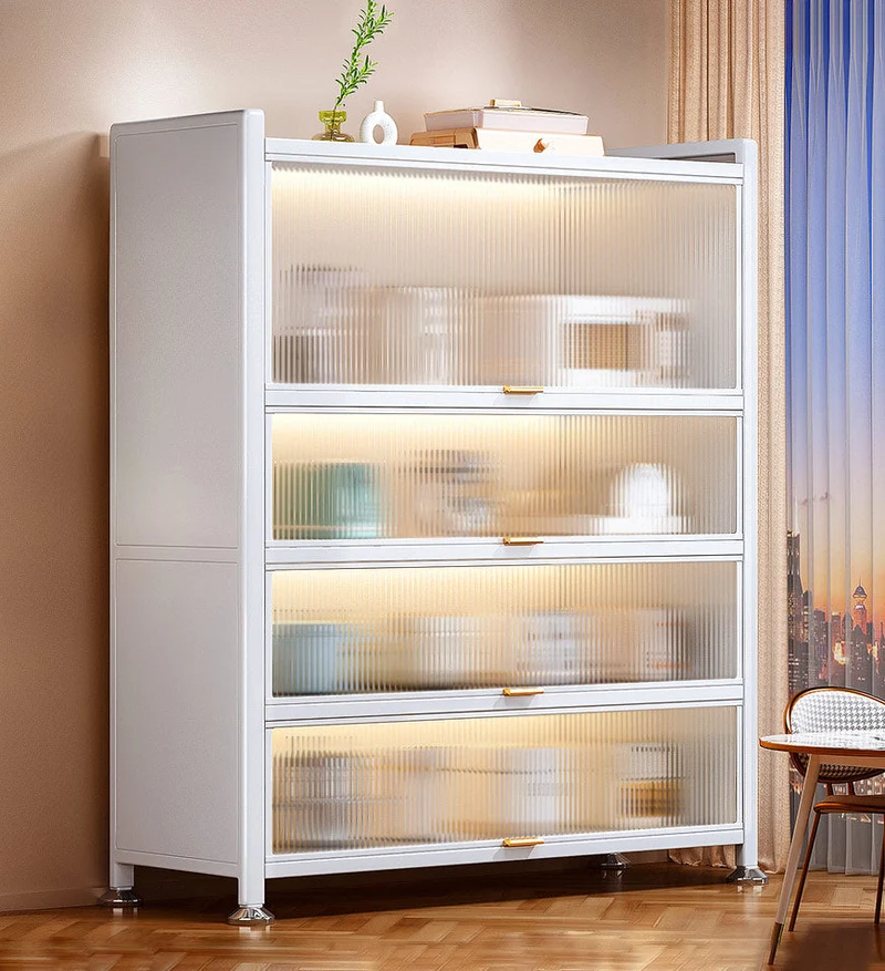 Joybos® Armoires de Rangement en Métal à 5 Niveaux avec Portes Transparentes F56