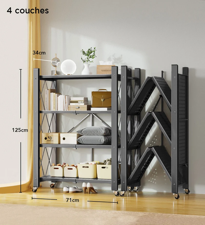 Joybos® Étagères de Rangement Pliables en Métal Robustes avec Roues