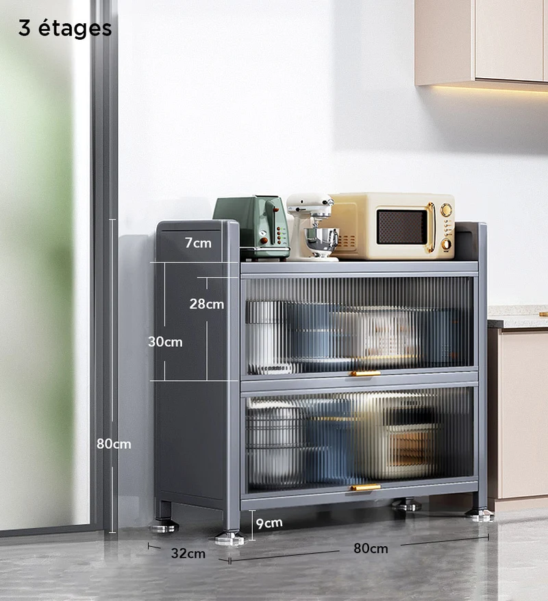 Joybos® Meuble de Rangement au Sol Polyvalent Noir