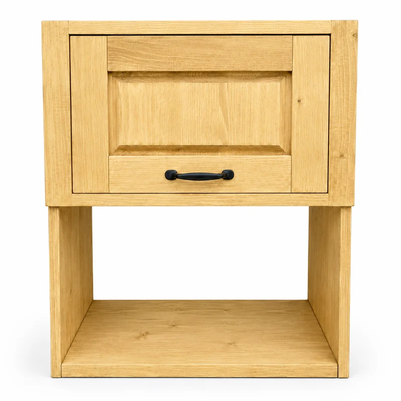 Meuble haut 60 cm avec porte relevable épicéa huilé miel | Aravis